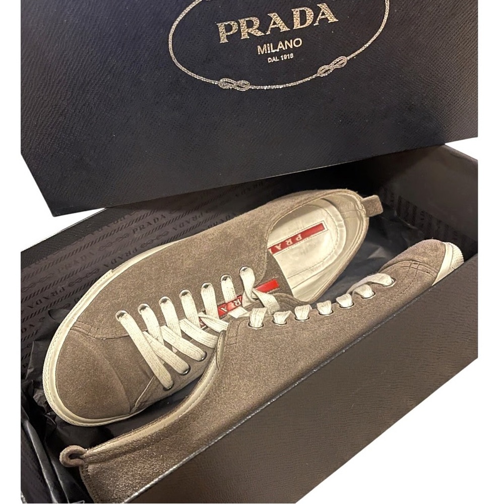 Prada Men's Gray Low Top Sneakers